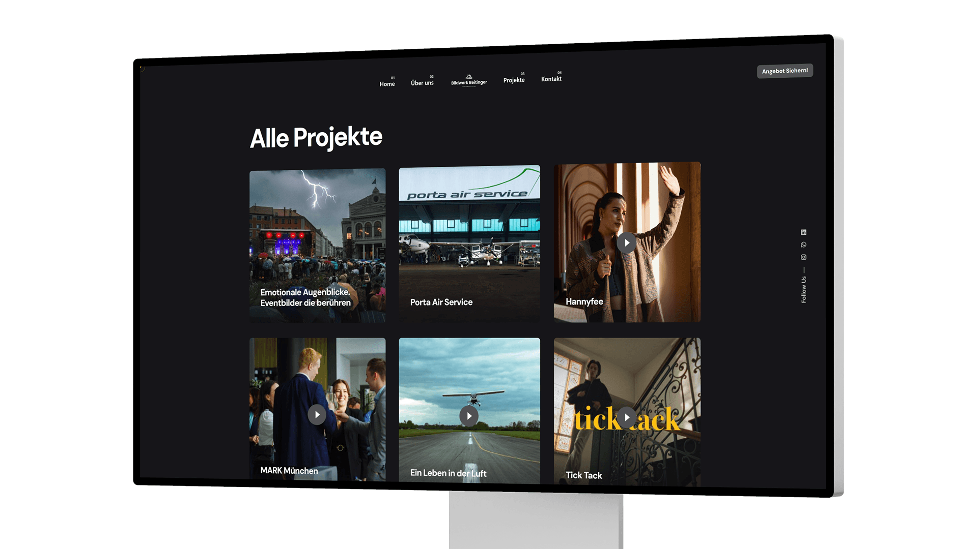 Vollflächige Ansicht des neuen Webauftritts